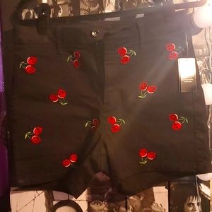Hot topic cherry skull shorts